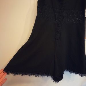 Black TOPSHOP Lace-Accented Romper!